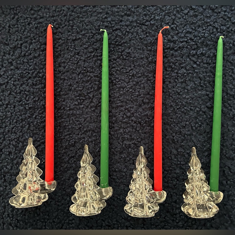 Williams Sonoma 🌲 Christmas Tree 🌲 candle holder w/ with new taper candles - Picture 3 of 5